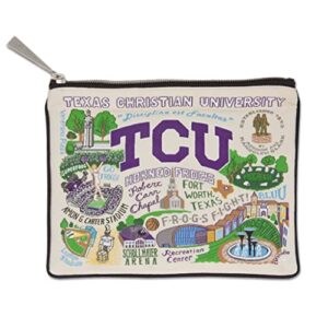 catstudio texas christian university (tcu) collegiate zipper pouch purse | holds your phone, coins, pencils, makeup, dog treats, & tech tools