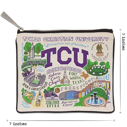 Catstudio Texas Christian University (TCU) Collegiate Zipper Pouch Purse | Holds Your Phone, Coins, Pencils, Makeup, Dog Treats, & Tech Tools