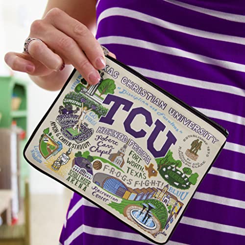 Catstudio Texas Christian University (TCU) Collegiate Zipper Pouch Purse | Holds Your Phone, Coins, Pencils, Makeup, Dog Treats, & Tech Tools