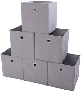 shinetidy storage bins foldable cube organizer fabric drawer set of 6 gray