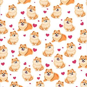 BlessLiving Red Hearts Dog Cat Print Plush Blanket Cute Puppy for Kids Adults 3D Animal Print Plush Blanket Gift for Pet Lovers (Pomeranian,Throw, 50 x 60 Inches)