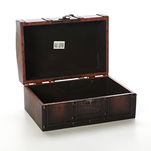 HOSLEY Decorative Wooden Storage Box with Leather Clasp 9 Inch Long. Ideal Gift for Wedding Special Occasion Study Home Den Dorm Spa Aromatherapy Settings Memories O4