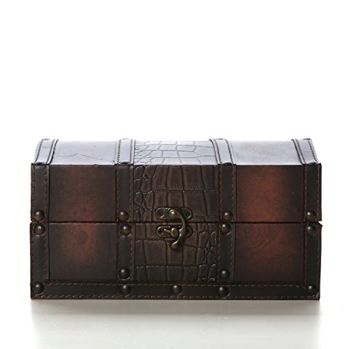 HOSLEY Decorative Wooden Storage Box with Leather Clasp 9 Inch Long. Ideal Gift for Wedding Special Occasion Study Home Den Dorm Spa Aromatherapy Settings Memories O4