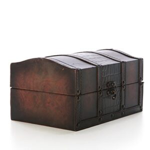 HOSLEY Decorative Wooden Storage Box with Leather Clasp 9 Inch Long. Ideal Gift for Wedding Special Occasion Study Home Den Dorm Spa Aromatherapy Settings Memories O4