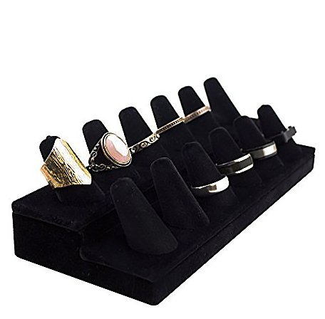 Adorox Black Velvet Finger Ring Showcase Display Jewelry Organizer Stand Christmas