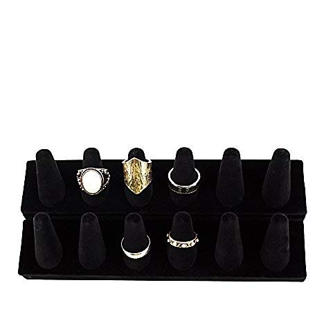 Adorox Black Velvet Finger Ring Showcase Display Jewelry Organizer Stand Christmas