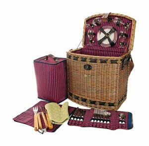 willow bbq picnic basket w wicker construction