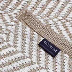 The Home Talk Jute Hemp Cotton Chevron Area Rug | Handcrafted Traditional Rugs | Braided Carpet | Natural Shag Rugs for Entryway Bedroom, Home Décor, Dining Room | Eco-Friendly | 2’ x 3 Store