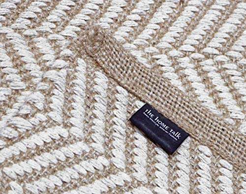 The Home Talk Jute Hemp Cotton Chevron Area Rug | Handcrafted Traditional Rugs | Braided Carpet | Natural Shag Rugs for Entryway Bedroom, Home Décor, Dining Room | Eco-Friendly | 2’ x 3 Store