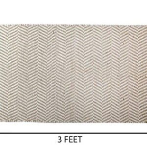 The Home Talk Jute Hemp Cotton Chevron Area Rug | Handcrafted Traditional Rugs | Braided Carpet | Natural Shag Rugs for Entryway Bedroom, Home Décor, Dining Room | Eco-Friendly | 2’ x 3 Store