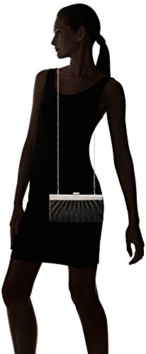 Jessica McClintock womens Jessica Mcclintock Laura Rhinestone Satin Clutch Purse Evening Handbag, Black, One Size US