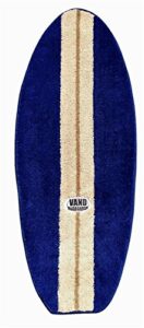 blue and tan surfboard shaped rug 44″ machine washable mat