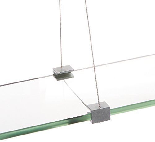 Spancraft Glass Crane Glass Shelf, Brushed Steel, 12 x 36