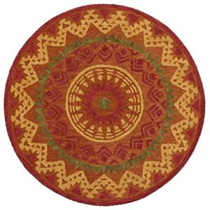 lr resources area dazzle lr54059-rus40rd rust x 4 ft plush indoor round rugs, 4′ x 4′