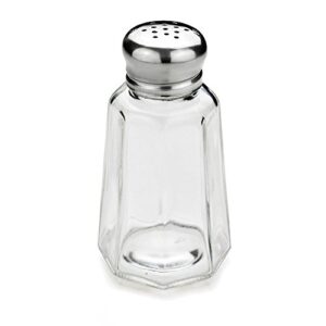 new star foodservice 22186 glass salt and pepper shaker with stainless steel mushroom top, 2-ounce, set of 12