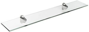 spancraft glass heron glass shelf, brushed steel, 10 x 30