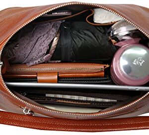 HESHE Genuine Leather Purses for Women Handbags Crossbody Bags Top Handle Tote Shoulder Bag Satchel Purses (Sorrel-NEW)