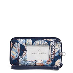 Vera Bradley Women's Cotton Smartphone Wristlet With RFID Protection, Morning Shells - Recycled Cotton, One Size