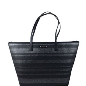 Kate Spade Haven Lane Large Hani Tote (Black/Glitter Stripes)