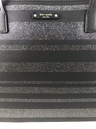 Kate Spade Haven Lane Large Hani Tote (Black/Glitter Stripes)