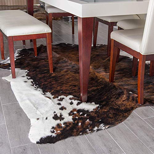 rodeo Amazing Cowhide Rug Hair on Skin cowhides Tricolor Brown Large Size