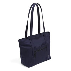 Vera Bradley Women's Cotton Small Vera Tote Bag, Classic Navy - Recycled Cotton, One Size