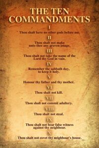 the ten commandments religion religious bible 10 commandments old testament rules scripture verse decalogue cool wall decor art print poster 12×18
