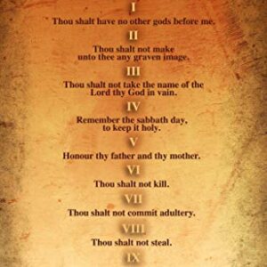 The Ten Commandments Religion Religious Bible 10 Commandments Old Testament Rules Scripture Verse Decalogue Cool Wall Decor Art Print Poster 12x18