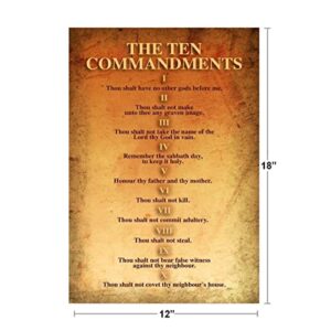 The Ten Commandments Religion Religious Bible 10 Commandments Old Testament Rules Scripture Verse Decalogue Cool Wall Decor Art Print Poster 12x18