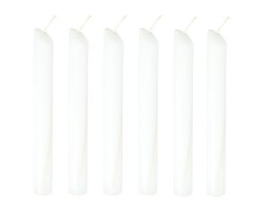 solid color drip candle with 30 minutes operating time, unscented dripping candles for wine bottles, decor for wedding, event & party, 6 pack, white