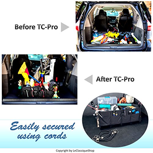 TrunkCratePro car storage organizer, trunk organizer for car, suv, jeep, jeep, truck, rv, auto - Premium Multi Compartments Collapsible car organizer, gifts & car accessories for women, men (Regular, Black) 23.6" (L) x14.6" (W) x12.5" (H)