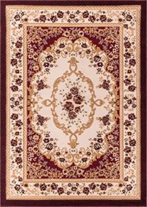well woven dulcet versaille red traditional area rug 7’10” x 9’10”