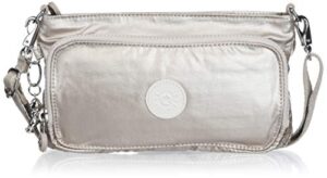 kipling women’s myrte crossbody handbag, convertible purse, nylon clutch and waist bag, metallic glow