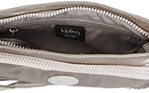 Kipling Women's Myrte Crossbody Handbag, Convertible Purse, Nylon Clutch and Waist Bag, Metallic Glow