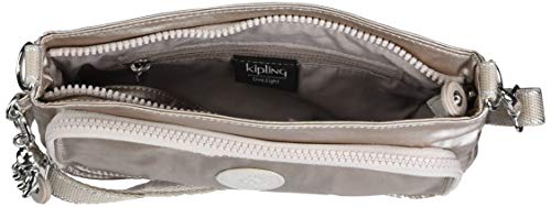 Kipling Women's Myrte Crossbody Handbag, Convertible Purse, Nylon Clutch and Waist Bag, Metallic Glow