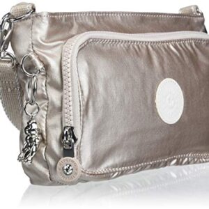 Kipling Women's Myrte Crossbody Handbag, Convertible Purse, Nylon Clutch and Waist Bag, Metallic Glow