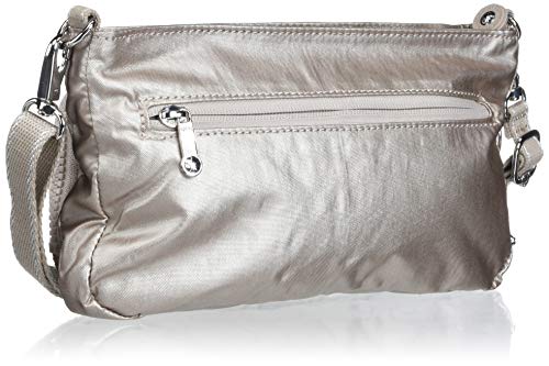 Kipling Women's Myrte Crossbody Handbag, Convertible Purse, Nylon Clutch and Waist Bag, Metallic Glow