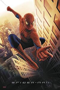poster stop online spider-man – movie poster (spiderman swinging in new york city) (size 27 x 40)