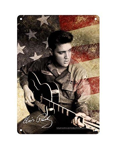 Elvis Presley 8x11.5 Tin Sign American Flag Army