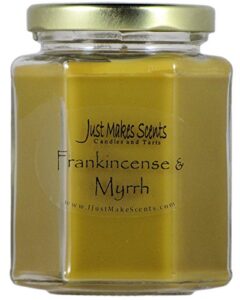 frankincense & myrrh scented blended soy candle (8 oz)