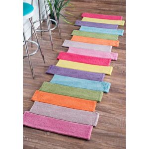 nuloom pantone colorful stripes kids runner rug, 2′ 6″ x 6′, multi