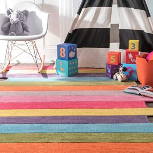 nuLOOM Pantone Colorful Stripes Kids Runner Rug, 2' 6" x 6', Multi