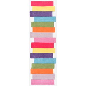 nuLOOM Pantone Colorful Stripes Kids Runner Rug, 2' 6" x 6', Multi