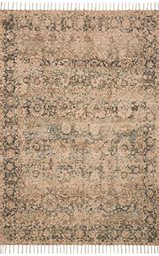 Justina Blakeney x Loloi Cornelia Collection COR-01 Natural / Teal Transitional 2'-3" x 3'-9" Accent Rug