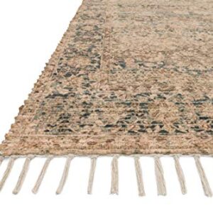 Justina Blakeney x Loloi Cornelia Collection COR-01 Natural / Teal Transitional 2'-3" x 3'-9" Accent Rug