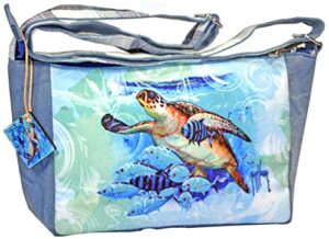 guy harvey blue sea turtle cross body shoulder bag