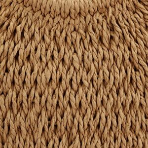 Summer Rattan Bag for Women Straw Hand-woven Top-handle Handbag Beach Sea Straw Rattan Tote Clutch Bags (Coyote brown)