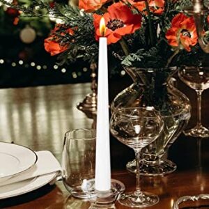 Classic White Taper Candles - 10 Inch – 30 Bulk Pack – for Shabbat, Dinner Tables, Restaurants, Ceremonies and Emergency - 8 Hour Burn Time