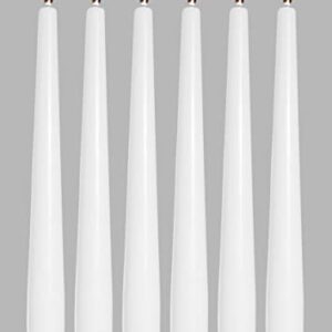 Classic White Taper Candles - 10 Inch – 30 Bulk Pack – for Shabbat, Dinner Tables, Restaurants, Ceremonies and Emergency - 8 Hour Burn Time