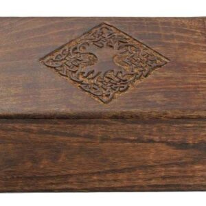 NIRMAN Handmade Wooden Jewellery Trinket Box Keepsake Storage Organizer with Hand Carved Celtic Design